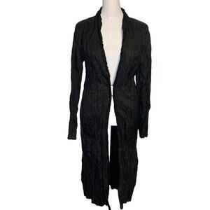 Ronen Chen black long sleeve duster jacket